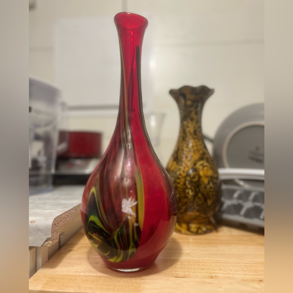 Hand blown Murano glass vase